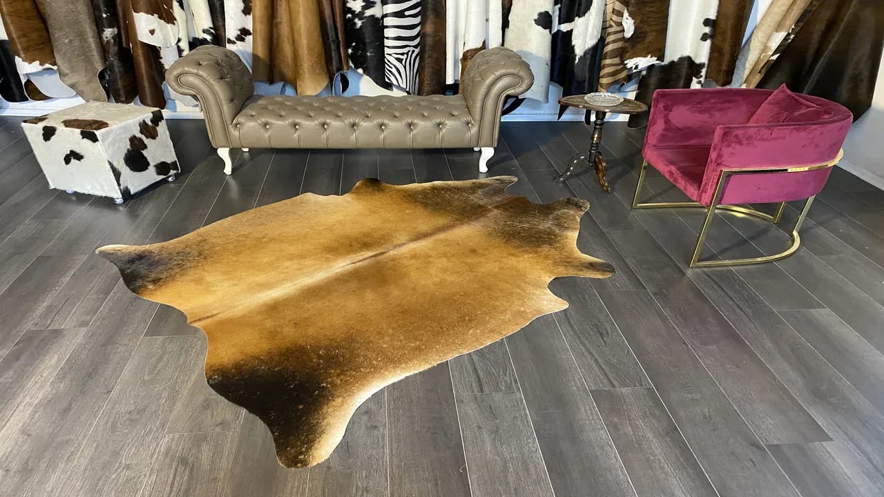 Fiesta Leather Art Hakiki Deri Dana Postu Mix Kahve 165 x 210 - 1