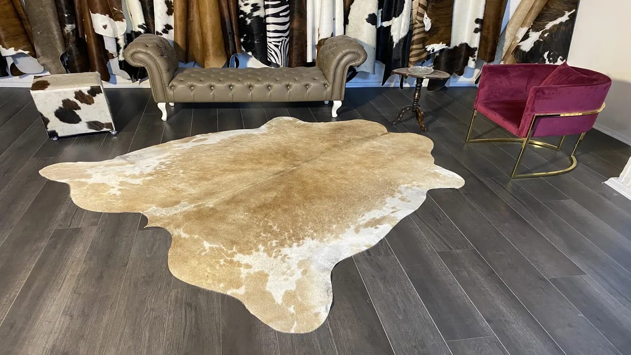 Fiesta Leather Art Hakiki Deri Dana Postu Kahve - Beyaz 215 x 230 - 1